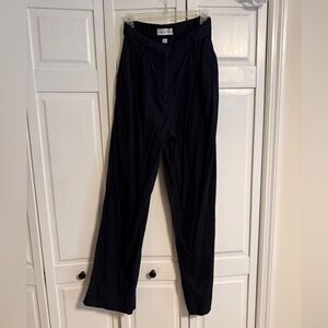 Abercrombie Curve Love Linen-Blend Tailored Wide Leg Pant size small long